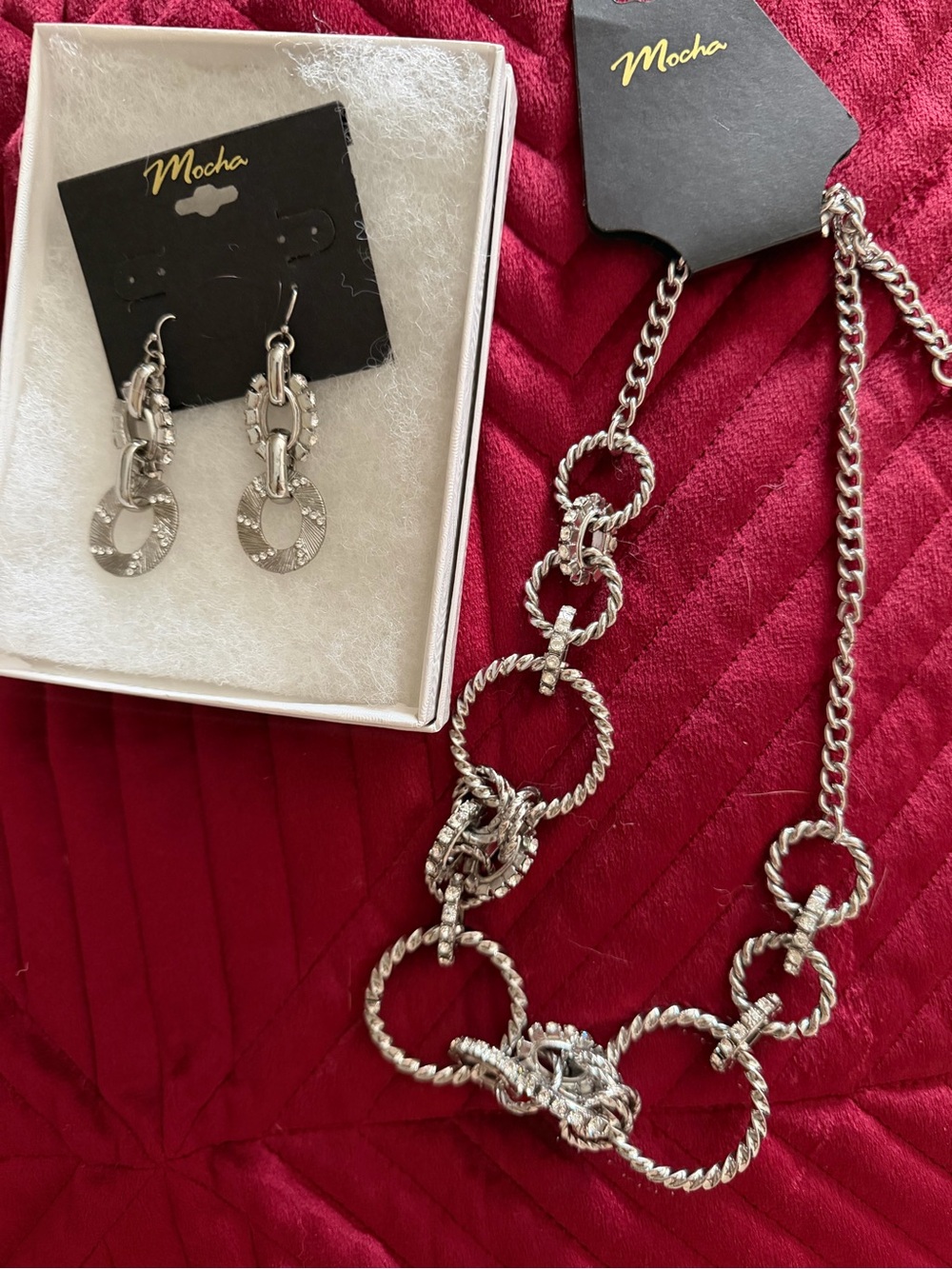 NWT Silver Chain Link Drop Earrings - Polished Silver
